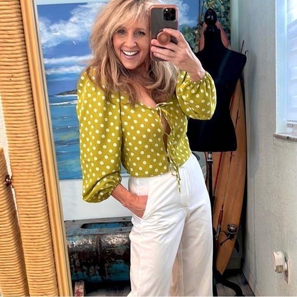 NWT,Levi's Women's Embry Tie Blouse,Three Front Ties,St.Patty’s Day Perfection☘️ - Picture 7 of 9